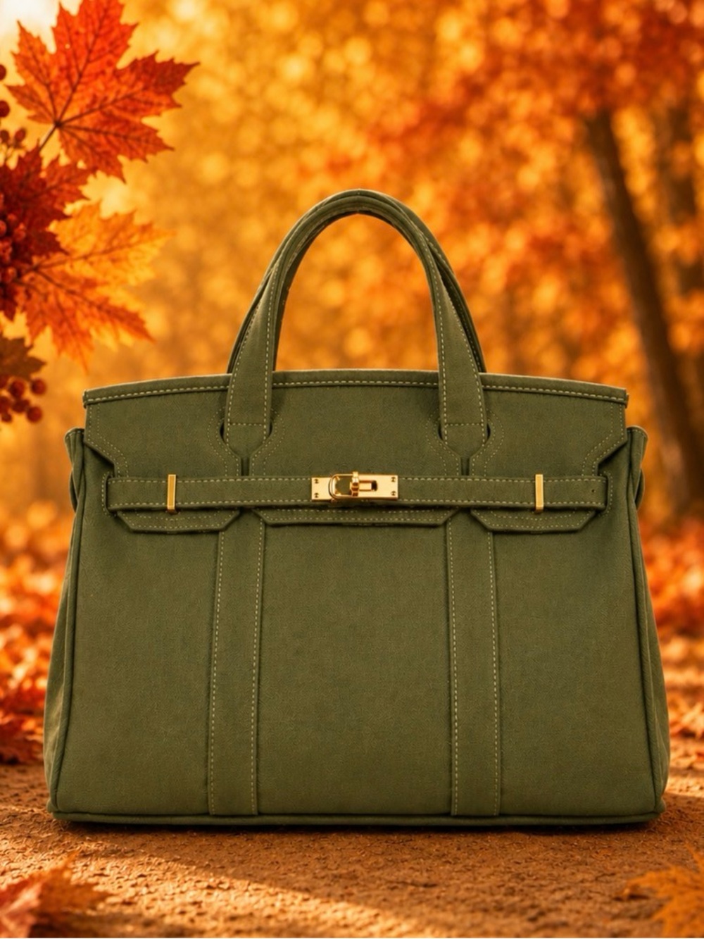 Boatkin Olive Green Tote Bag~  solid color everyday carryall